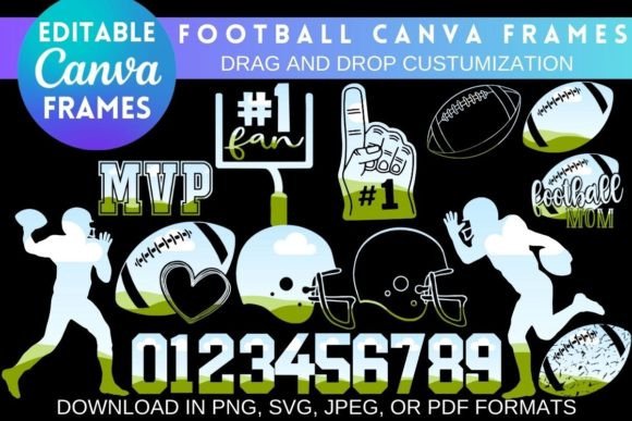 Download CUSTOMIZABLE FOOTBALL CANVA FRAMES - Premium Resources