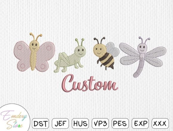 Download Customizable Spring Insects Embroidery - Premium Bundle